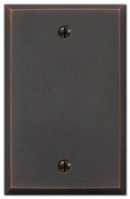 Load image into Gallery viewer, AMERELLE 68BDB Manhattan Single Blank Cast Metal Wallplate in Aged Bronze
