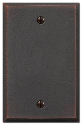 AMERELLE 68BDB Manhattan Single Blank Cast Metal Wallplate in Aged Bronze