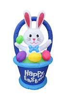 BZB Goods 4 Foot Tall Inflatable Party Bunny with Basket and Colorful Easter Eggs - Yard Blow Up Decoration