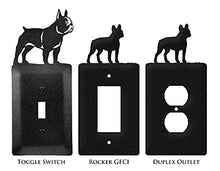 Load image into Gallery viewer, SWEN Products French Bulldog Metal Wall Plate Cover (Single Switch, Black)
