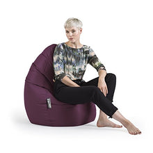 Load image into Gallery viewer, Gouchee Home Brava Collection Contemporary Polyester Upholstered Plush Bean Bag Chair, Aubergine

