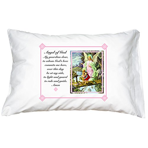 Prayer Pillowcase: Guardian Angel/Traditional - Pink