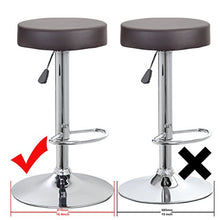 Load image into Gallery viewer, NORDIN Adjustable Round High Bar Stools | Swivel Backless Counter Height with Footing | Black PU Leather
