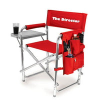 Load image into Gallery viewer, Personalized Imprinted Sports Director Chair with Side Table and Pocket - Red
