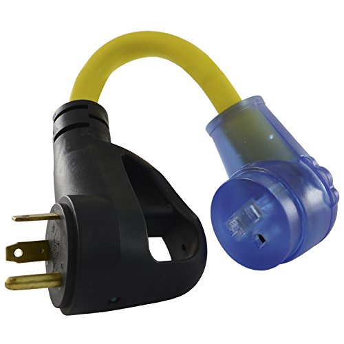 Conntek 15340 RV 30-Amp Plug with Ergo Grip to 15/20 U.S Female Connector Light End Adapter