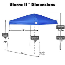 Load image into Gallery viewer, E-Z UP SR9104BL Sierra II 10 by 10-Feet Canopy, Blue

