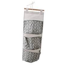 Load image into Gallery viewer, CH 3 Pocket Fabric Cotton Pocket Wall Hanging Storage Bags Organiser Grey
