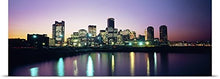 Load image into Gallery viewer, GREATBIGCANVAS Entitled Buildings lit up at Dusk, Boston, Suffolk County, Massachusetts Poster Print, 90&quot; x 30&quot;, Multicolor
