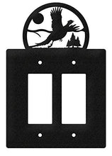 Load image into Gallery viewer, SWEN Products Pheasant Metal Wall Plate Cover (Double Rocker, Black)
