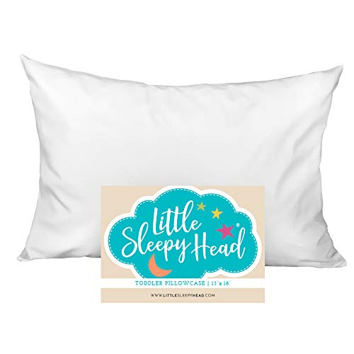 Little Sleepy Head Toddler Pillowcase 13 x 18-100% Cotton & Hypoallergenic (White Envelope)