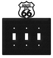 SWEN Products Route 66 Wall Plate Cover (Triple Switch, Black)