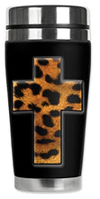 Load image into Gallery viewer, Mugzie MAX - 20-Ounce Stainless Steel Travel Mug with Insulated Wetsuit Cover - Spotted Leopard Cross
