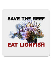 Load image into Gallery viewer, TOOLOUD Save The Reef - Eat Lionfish 4x4 Square Sticker - 4 Pack
