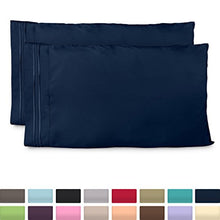Load image into Gallery viewer, Cosy House Collection Pillowcases Standard Size - Navy Blue Luxury Pillow Case Set of 2 - Fits Queen Size Pillows - Premium Super Soft Hotel Quality - Cool &amp; Wrinkle Free - Hypoallergenic
