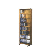 Cdracks Media Furniture Solid Oak Dowel Cabinet for CD Capacity 336 CD's Honey Finish