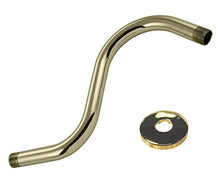 Load image into Gallery viewer, Westbrass 1/2&quot; IPS x 8&quot; S-Shaped Shower Arm and Flange, Polished Brass, D303-81-01
