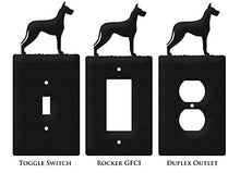 Load image into Gallery viewer, SWEN Products Great Dane Metal Wall Plate Cover (Single Rocker, Black)
