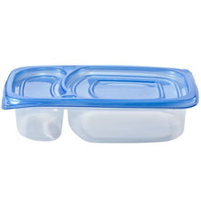 Load image into Gallery viewer, Nicole Home Collection 2-Compartment Rectangular Blue Lid | 29 oz | Pack of 2 Storage Container
