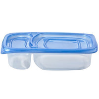 Nicole Home Collection 2-Compartment Rectangular Blue Lid | 29 oz | Pack of 2 Storage Container