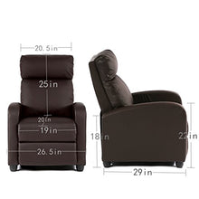 Load image into Gallery viewer, Recliner Chair Reclining Sofa Leather Chair Home Theater Seating Lounge with Padded Seat Backrest
