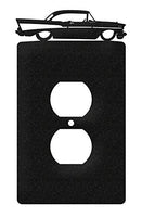 SWEN Products Farrell Series 57 Chevy Wall Plate Cover (Single Outlet, Black)