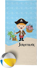 Load image into Gallery viewer, RNK Shops Pirate Scene Beach Towel (Personalized)
