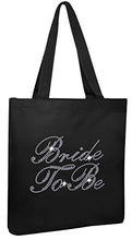 Load image into Gallery viewer, Black Bride to Be Luxury Crystal Bride Tote Bag Wedding Party Gift Bag Cotton
