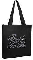 Black Bride to Be Luxury Crystal Bride Tote Bag Wedding Party Gift Bag Cotton