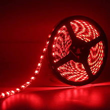 Load image into Gallery viewer, EverBright Red Led Strip Lights, 5M /16.4Ft 5050 SMD 300 LED Waterproof Flexible Led Light Strip PCB Black For Undercar Lighting Kits House Bedroom Kitchen TV Party light decoration With Power Adapter
