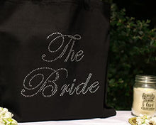 Load image into Gallery viewer, Black The Bride Luxury Crystal Bride Tote bag wedding party gift bag Cotton
