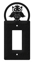 Load image into Gallery viewer, SWEN Products Owl Metal Wall Plate Cover (Single Rocker, Black)
