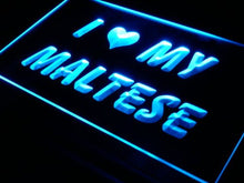 Load image into Gallery viewer, I Love My Maltese Dog Pet LED Sign Neon Light Sign Display s056-b(c)

