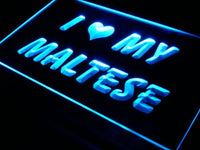 I Love My Maltese Dog Pet LED Sign Neon Light Sign Display s056-b(c)