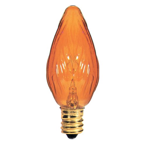 Bulbrite Incandescent F10 Candelabra Screw Base (E12) Light Bulb, 15 Watt, Amber