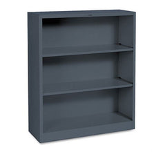 Load image into Gallery viewer, Metal Bookcase, 3 Shelves, 34-1/2w x 12-5/8d x 41h, Charcoal
