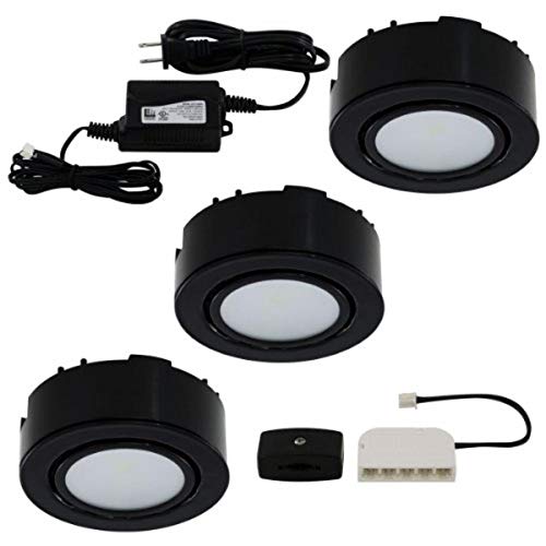 Liteline UCP-LED3-BK LED Three-Light Puck Kit, 12V, Black