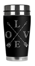 Load image into Gallery viewer, Mugzie brand 16-Ounce Travel Mug with Insulated Wetsuit Cover - Love Arrows
