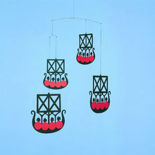 Load image into Gallery viewer, The 4 Vikingships Hanging Mobile - 18 Inches - High Quality - Handmade in Denmark by Flensted
