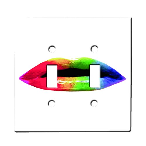 Lips Rainbow - Decor Double Switch Plate Cover Metal