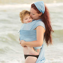 Load image into Gallery viewer, Beachfront Baby Wrap - Versatile Water &amp; Warm Weather Baby Carrier | Made in USA with Safety Tested Fabric, CPSIA &amp; ASTM Compliant | Lightweight, Quick Dry (Sky Blue, One Size)
