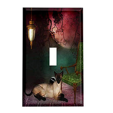 Load image into Gallery viewer, Cat Switchplate - Switch Plate Cover Single Toggle Wall Plate - Siamese Cat Garden
