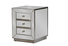 Load image into Gallery viewer, Baxton Studio Currin Contemporary Mirrored 3-Drawer Nightstand, Large
