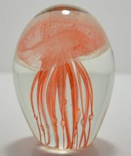 Load image into Gallery viewer, 4&quot; Glowing Orange Glass Jellyfish
