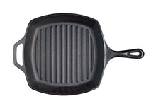 Load image into Gallery viewer, Lodge Pre-Seasoned Cast Iron Grill Pan With Assist Handle, 10.5 inch, Black
