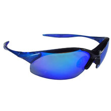 Load image into Gallery viewer, 12 pair bulk lot Blue Mirror Lens Rad-Infinity Safety Glasses w/Neck Cord IN2-70
