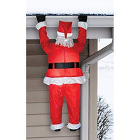 Gemmy Airblown Inflatable Realistic Santa Hanging from Gutter - Indoor Outdoor Holiday Decoration, Approximately 6.5-Foot Tall