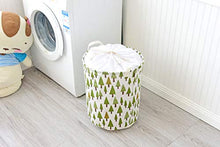 Load image into Gallery viewer, DuShow Large Size Drawstring Laundry Basket with Handles,Waterproof Collapsible Laundry Basket Tree Pattern,Foldable Canvas Laundry Hamper for Home,Dirty Clothing,Kids Toy Organizer-Tree
