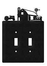 Load image into Gallery viewer, SWEN Products Farm Scene Wall Plate (Double Switch, Black)

