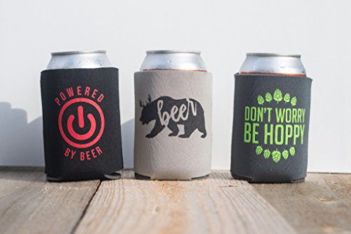Funny witty beer can cooler trio - three pack