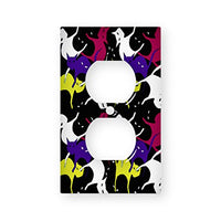 Kitty Cat Purr Eyes - Decor Double Switch Plate Cover Metal